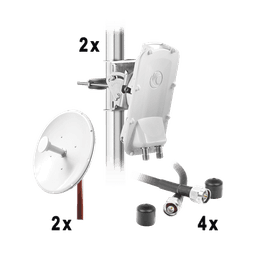 Enlace Backhaul completo de alta capacidad, incluye: 2x PTP550CE, 2x NP1-GE2 (30 dBi), 4x Jumpers