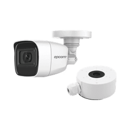 KIT DE CÁMARA + MONTAJE / Cámara Bala TURBOHD 2 Megapixel (1080p) / Gran Angular 106° / Lente 2.8 mm / 25 mts IR EXIR / Exterior IP66 / 4 Tecnologías / dWDR