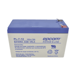 Batería 12 Vcc / 7 Ah / UL / Tecnología AGM-VRLA / Para uso en equipo electrónico Alarmas de intrusión / Incendio/ Control de acceso / Video Vigilancia / Terminales F1 / Cargador recomendado CHR-80.