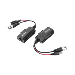 Kit de transceptores activos con conector para alimentación (12V/24Vcc/AC) TurboHD para aplicaciones de video por UTP Cat5e/6 en HD. Distancia de hasta 150 m en 4K 