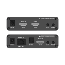 Kit Extensor HDMI hasta 700 metros con Conexión en Cascada / 4K @ 60 Hz/ 70 metros PTP con Cat 6, 6a y 7 / IPCOLOR / CERO LATENCIA / SIN COMPRIMIR / Salida Loop / IR bidireccional / Puerto S/PDIF / Soporta ARC / Soporta 10 TT-676-Rx.