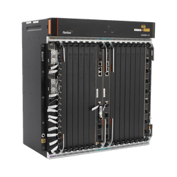 OLT Carrier Class Modular GPON, 14 Ranuras de Servicio, Incluye 1 Tarjeta de Servicio, Doble fuente -48Vcc, 11 UR, Gestión por UNM2000, CLI