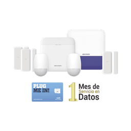 (AX PRO) KIT de Alarma AX PRO con GSM (3G/4G) / Incluye: 1 Hub / 2 Sensores PIR / 3 Contactos Magnéticos mini / 1 Control Remoto / 1 Sirena Inalambrica Exterior  / 1 WiFi / 1 MICROSIM30M2M con 1 mes de servicio/Compatible con Hik-Connect P2P