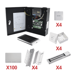 Kit de Control de Acceso con TARJETA para 4 Puertas  / TODO INCLUIDO / Software IVMS4200 incluido