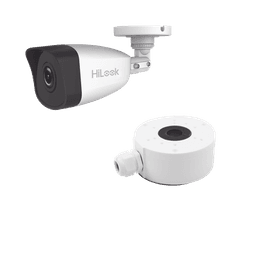 KIT DE CÁMARA + MONTAJE / Bala IP 4 Megapixel / 30 mts IR / Exterior IP67 / PoE / WDR 120 dB / Lente 2.8 mm / H.265+ 