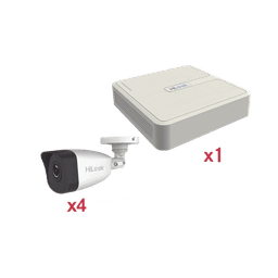 Kit IP 1080p (2 Megapixel) / NVR de 4 Canales con 4 Puertos PoE / 4 Cámaras IP Bala para Exteior