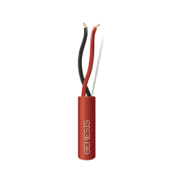 Carrete de Alambre 305 Metros / 2 x 16 AWG / Color Rojo / Tipo FPLR, CL3R, (UL) FT4 / Para Aplicaciones  en Sistemas de Detección de Incendio y Sistemas de Evacuación.