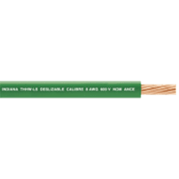 Cable Eléctrico de Cobre Recubierto THW-LS Calibre 4 AWG 19 Hilos Color Verde (100 metros)