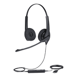 Jabra Biz 1500 Duo, auricular profesional con cancelación de ruido, ideal para contact center con conexión USB (1559-0159)