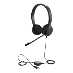 Jabra Evolve 20 DUO con conexión USB, micrófono con cancelación de ruido de ultima generación, configuración Plug and Play (4999-829-209) 