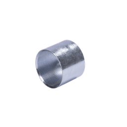 Cople 1 1/2" (38mm) pared gruesa con rosca galvanizado etiqueta amarilla