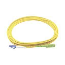 Jumper de Fibra Óptica Monomodo LC/UPC-SC/APC Simplex, color amarillo 3 metros