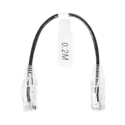 Cable de Parcheo Slim UTP Cat6 - 20 cm Negro Diámetro Reducido (28 AWG)