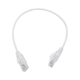 Cable de Parcheo Slim UTP Cat6 - 30 cm Blanco, Diámetro Reducido (28 AWG)