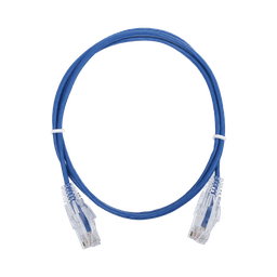 Cable de Parcheo Slim UTP Cat6 - 1 metro, Azul, Diámetro Reducido (28 AWG)