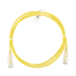 Cable de Parcheo Slim UTP Cat6 - 1 metro, Amarillo, Diámetro Reducido (28 AWG)