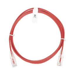 Cable de Parcheo Slim UTP Cat6 - 2 m Rojo Diámetro Reducido (28 AWG)