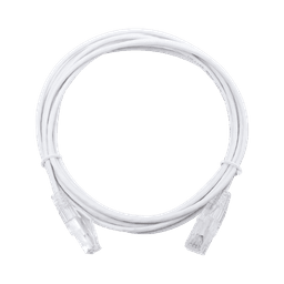 Cable de Parcheo Slim UTP Cat6 - 3 m Blanco Diámetro Reducido (28 AWG)