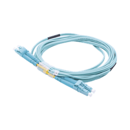 Jumper de Fibra Óptica Multimodo OM3 50/125 LC-LC OFNR (Riser), 2.0 mm, Dúplex, Aqua, 3 metros