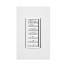 (RadioRA2) Teclado Seetouch Hibrido 6 botones, 2 botones subir/bajar, programe escenas diferentes en cada botón,puede instalarse en un interruptor de luz.