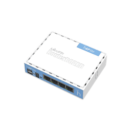 (hAP Lite) 4 Puertos Fast Ethernet y  Wi-Fi 2.4 GHz 802.11 b/g/n