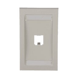 Placa de Pared Vertical Ejecutiva, Salida Para 1 Puerto Mini-Com, Con Espacios Para Etiquetas, Color Blanco Mate