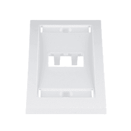 Placa de Pared Vertical Ejecutiva, Salida Para 2 Puertos Mini-Com, Con Espacios Para Etiquetas, Color Blanco