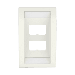 Placa de Pared Vertical Ejecutiva, Salida Para 4 Puertos Mini-Com, Con Espacios Para Etiquetas, Color Blanco Mate