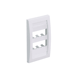 Placa de Pared Vertical Ejecutiva, Salida Para 6 Puertos Mini-Com, Con Espacios Para Etiquetas, Color Blanco Mate