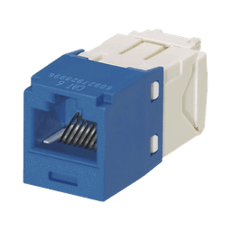 Conector Jack RJ45 Estilo TG, Mini-Com, Categoría 6, de 8 posiciones y 8 cables, Color Azul