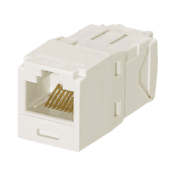 Conector Jack RJ45 Estilo TG, Mini-Com, Categoría 6, de 8 posiciones y 8 cables, Color Blanco Mate