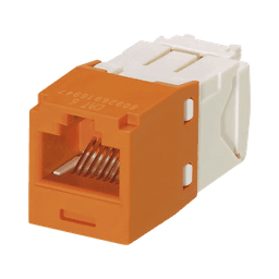 Conector Jack RJ45 Estilo TG, Mini-Com, Categoría 6, de 8 posiciones y 8 cables, Color Naranja