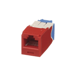 Conector Jack RJ45 Estilo TG, Mini-Com, Categoría 6A, de 8 posiciones y 8 cables, Color Rojo