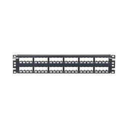 Panel de Parcheo Modular Mini-Com (Sin Conectores), Plano, Totalmente Blindado, de 48 puertos, 2UR