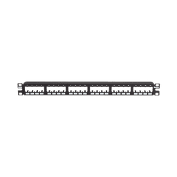 Panel de Parcheo Modular Mini-Com (Sin Conectores), Plano de Instalación al Ras, Sin Blindaje, de 24 puertos, 1UR