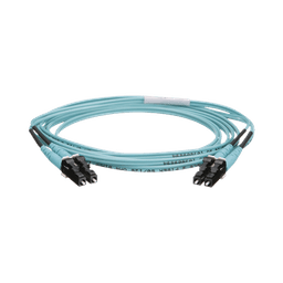 Jumper de Fibra Optica Multimodo 50/125 OM4, LC-LC Duplex, OFNR (Riser), Color Aqua, 2 Metros