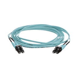 Jumper de Fibra Optica Multimodo 50/125 OM4, LC-LC Duplex, OFNR (Riser), Color Aqua, 3 Metros