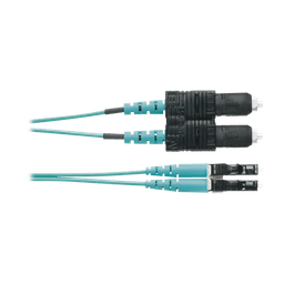 Jumper de Fibra Optica Multimodo 50/125 OM4, LC-SC Duplex, OFNR (Riser), Color Aqua, 3 Metros