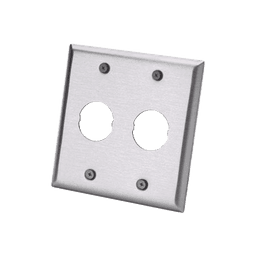 Placa de Pared Doble IndustrialNet™, Para 2 Conectores Industriales, de Acero Inoxidable