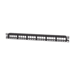 Panel de Parcheo Modular Keystone (Sin Conectores), Numerado y Espacio para Etiquetas, de 24 puertos, 1UR