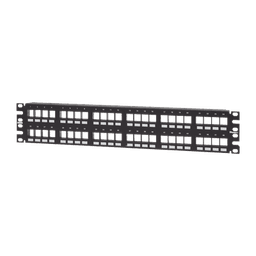 Panel de Parcheo Modular Keystone (Sin Conectores), Numerado y Espacio para Etiquetas, de 48 puertos, 2UR