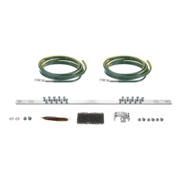 Kit de Puesta a Tierra con dos Jumpers 6 AWG y Barra de Conexiones de 20 Orificios, para Rack de 19in