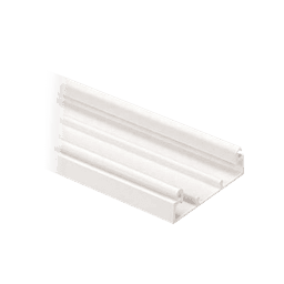 Base para canaleta T-45, de PVC rígido, con cinta adhesiva y orificios pre-perforados para montaje, 60.3 x 18.5 x 2400 mm, Color Blanco Mate