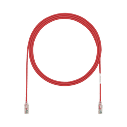 Cable de Parcheo TX6, UTP Cat6, Diámetro Reducido (28AWG), Color Rojo, 3ft 