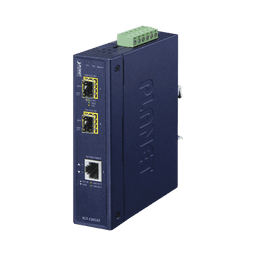 Convertidor de Medios Industrial de 1 Puerto Ethernet 10/100/1000 Base-T a 2 Puertos SFP 100/1000/2500 Base-X 