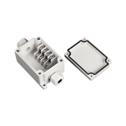 Caja de Conexión Exterior con Conexión Lateral para 4 Líneas (doble tornillo). Incluye Glándulas.