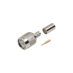 Conector TNC Macho de Anillo Plegable para Cables RG-58/U, LMR-195, Níquel/ Oro/ Delrin.