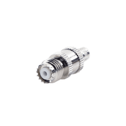 Conector Mini-UHF Hembra en Línea, de Anillo Plegable para Cable Coaxial RG-8/X, 9258, LMR-240, Níquel/ Plata/ Teflón.