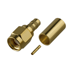 Conector SMA Macho Inverso de Anillo Plegable para cables 8240, RG-58/U, Oro/ Oro/ Teflón.