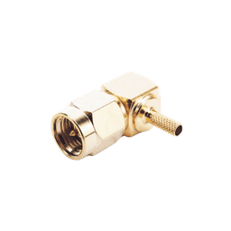 Conector SMA Macho en Ángulo Recto Para RG-174/U, Grupo B, Oro/ Oro/ Teflón.